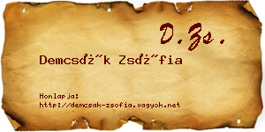 Demcsák Zsófia névjegykártya