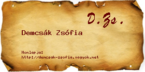 Demcsák Zsófia névjegykártya