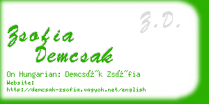 zsofia demcsak business card